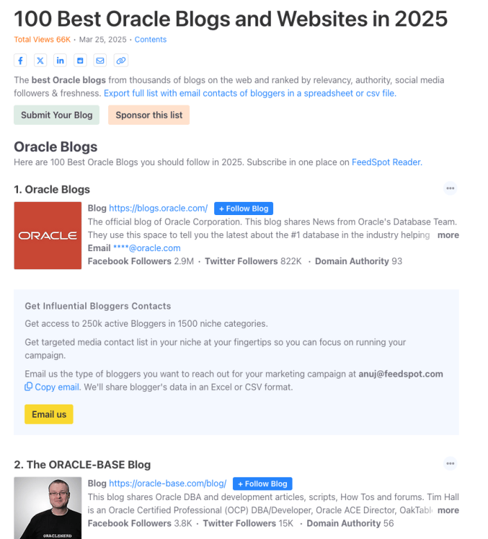 Where to find Blogs on Oracle Database « Ora-lytics
